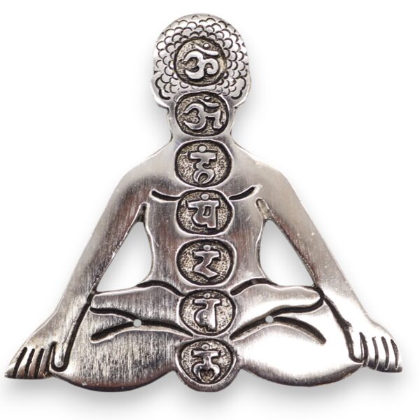 Polerowana Aluminiowa Podstawka Yoga 7 Czakr 12×12 cm