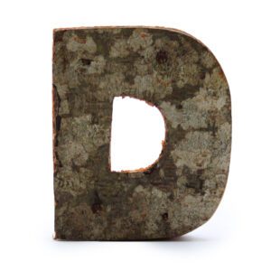 Rustykalna litera z kory – D – 7 cm