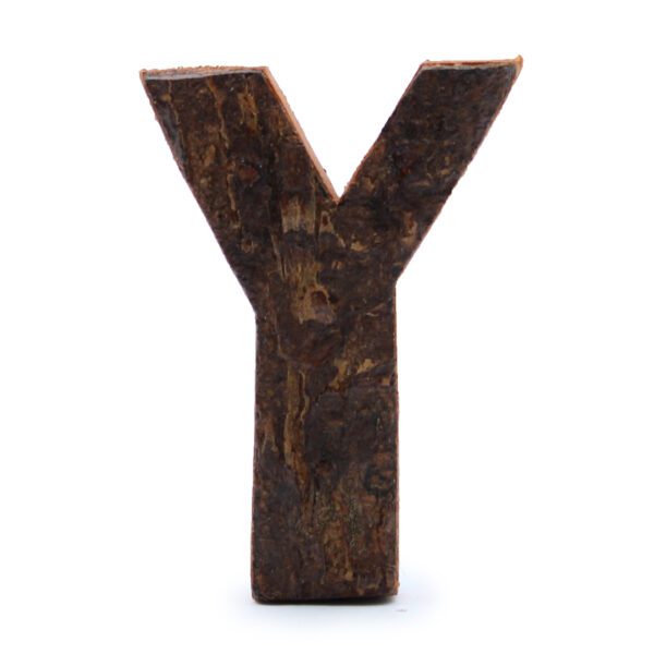 Rustykalna litera z kory – Y – 7 cm