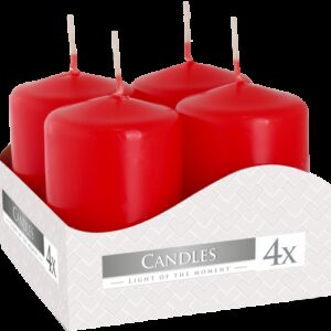 Set of Pillar Candles  40x60mm (4 pieces) – Red