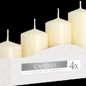 Set of Pillar Candles  50mm (11/16/22/33H) (4 pieces) – Ivory