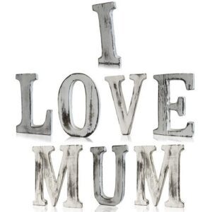 Shabby Chic Litery – I LOVE MUM (8 szt.)