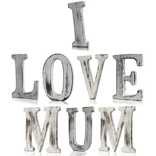 Shabby Chic Litery – I LOVE MUM (8 szt.)