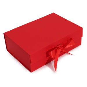 Składane Pudełko Prezentowe – Duże – Czerwone (28,2×20,2×9,2 cm)