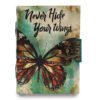 Skórzany Notes “Never Hide Your Wings” z Deklowanym Brzegiem 7×5″
