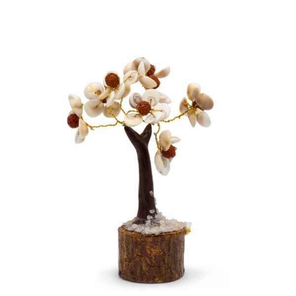 Średnie Drzewko Gomati Chakra z Rudrakszą – 45 Kamieni