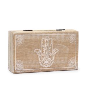 Średnie Kwadratowe Pudełko 17x10x4,2 cm – Hamsa Whitewash