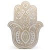 Tablica Ścienna Hamsa z Drewna Mango – Białe Przecieranie 52 cm
