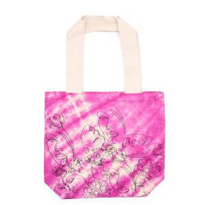 Torba Bawełniana Tie-Dye (6oz) – 38x42x12cm – Piękna Twarz – Purpurowa – Naturalny Uchwyt