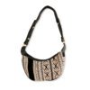 Torba Hobo z Żakardu – Szare Metro (czarny pasek)