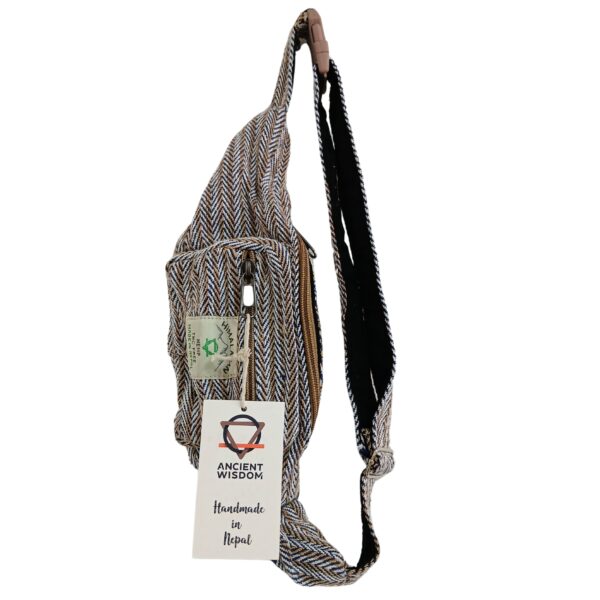 Torba na Pas w Stylu Konopnym z Bawełny – Niebieska