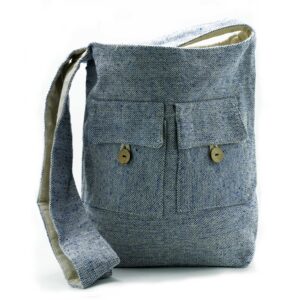 Torba Natural Tones z Dwoma Kieszeniami – Denim – Duża