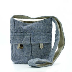 Torba Natural Tones z Dwoma Kieszeniami – Denim – Średnia