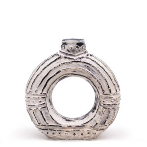 Wazon Okrągły typu Donut – Kremowy 18 cm