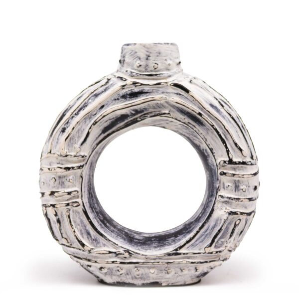 Wazon Okrągły typu Donut – Kremowy 23 cm