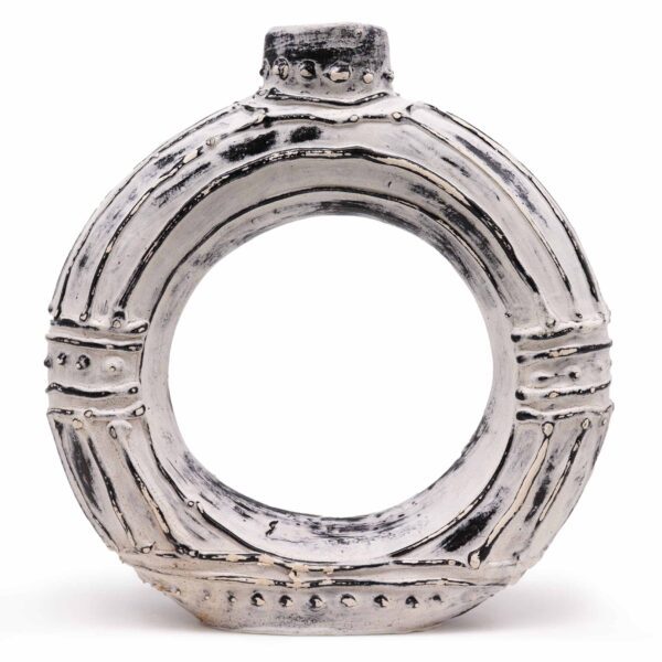 Wazon Okrągły typu Donut – Kremowy 30 cm