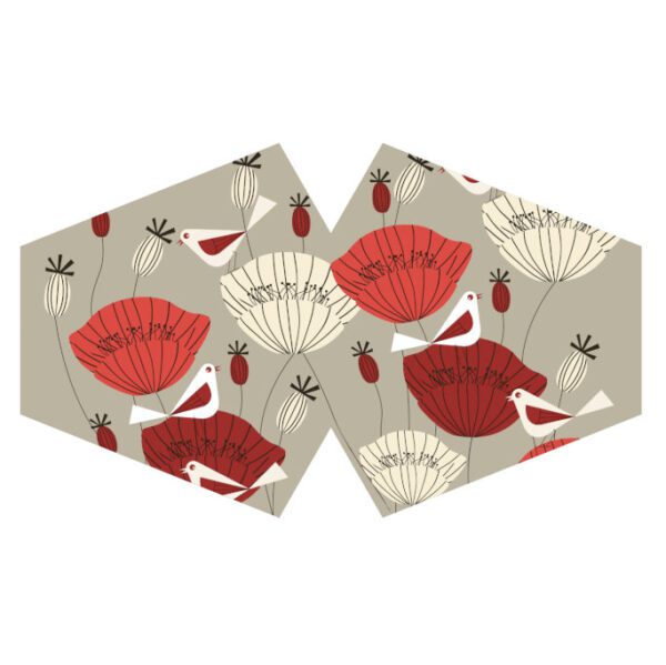 Wielorazowa Maseczka Modowa – Orientalne Maki (Dorosły)