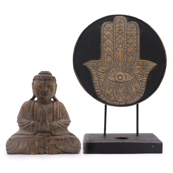 Zestaw Feng Shui Budda – Hamsa – Szary (2 wzory)