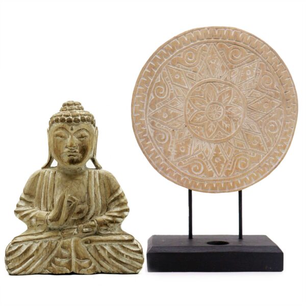 Zestaw Feng Shui Budda – Klasyczna mandala – Naturalny (2 wzory)