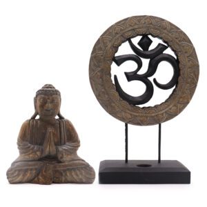 Zestaw Feng Shui Budda – Om – Szary i czarny (2 wzory)