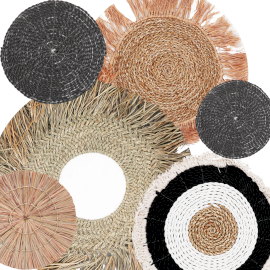 Zestaw sześciu naturalnych dekoracji ściennych – Kolekcja Bintang