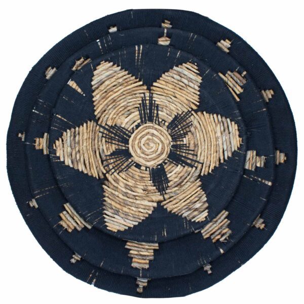 Zestaw trzech misek z trawy morskiej na ścianę – Czarne