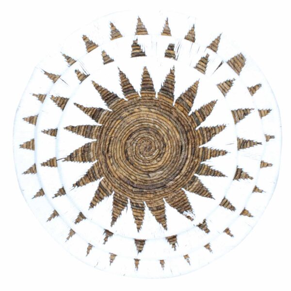 Zestaw trzech misek z trawy morskiej na ścianę – Kremowe