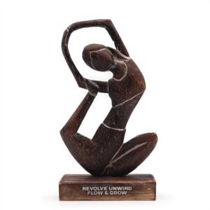 Drewniana Figura Jogi – Antyczna – Pozycja Skrętu