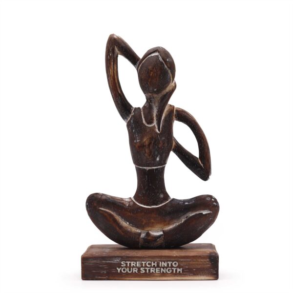 Drewniana Figura Jogi – Antyczna – Pozycja Twarzy Krowy