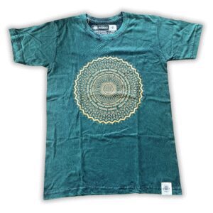 Koszulka Stone Washed S – Mandala – Zielona