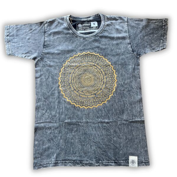 Koszulka Stone Washed XL – Mandala – Ciemnoszara - obrazek 2