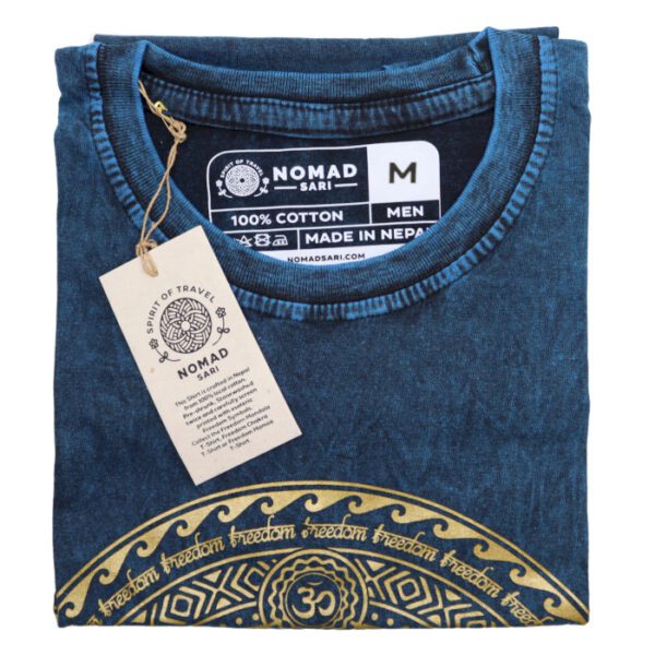 Koszulka Stone Washed M – Czakry – Niebieska - obrazek 2