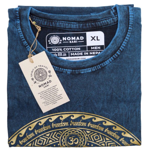 Koszulka Stone Washed XL – Czakry – Niebieska - obrazek 2