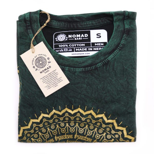Koszulka Stone Washed S – Mandala – Zielona - obrazek 4