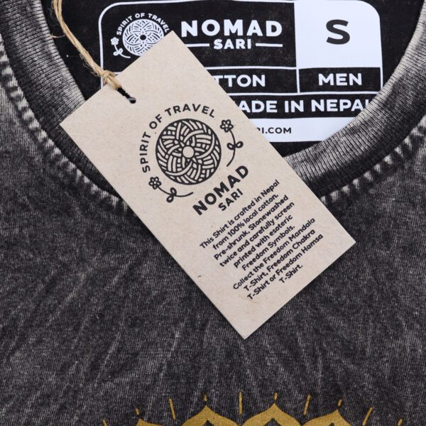 Koszulka Stone Washed S – Mandala – Ciemnoszara - obrazek 5
