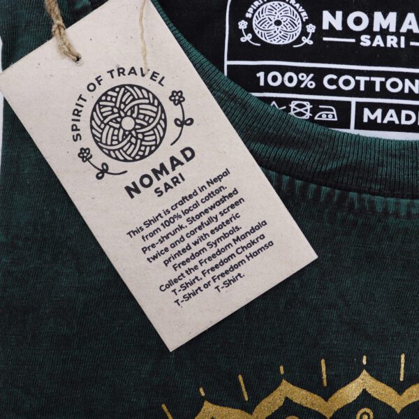 Koszulka Stone Washed M – Mandala – Zielona - obrazek 4