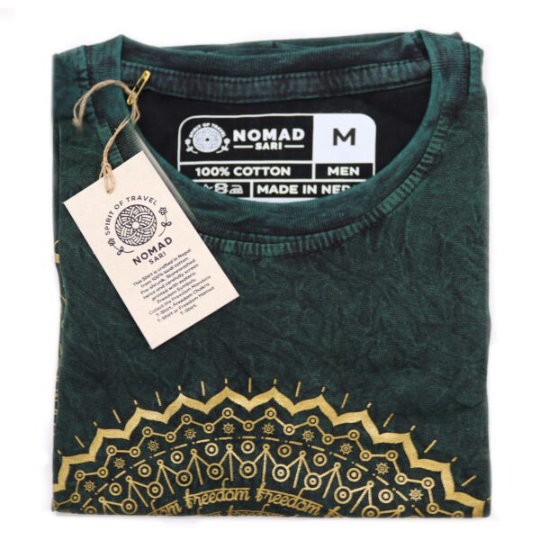 Koszulka Stone Washed M – Mandala – Zielona - obrazek 5