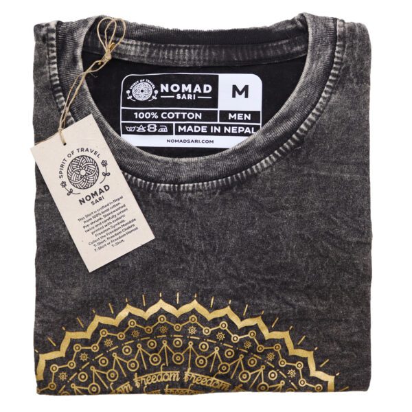 Koszulka Stone Washed M – Mandala – Ciemnoszara - obrazek 4