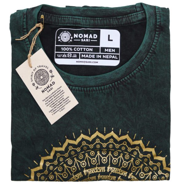 Koszulka Stone Washed L – Mandala – Zielona - obrazek 4