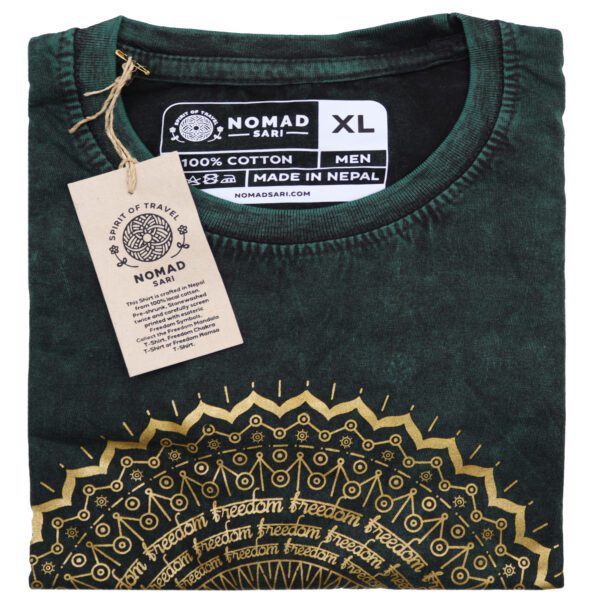 Koszulka Stone Washed XL – Mandala – Zielona - obrazek 4