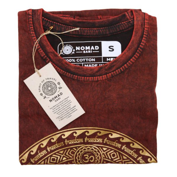 Koszulka Stone Washed S – Czakry – Bordowa - obrazek 4