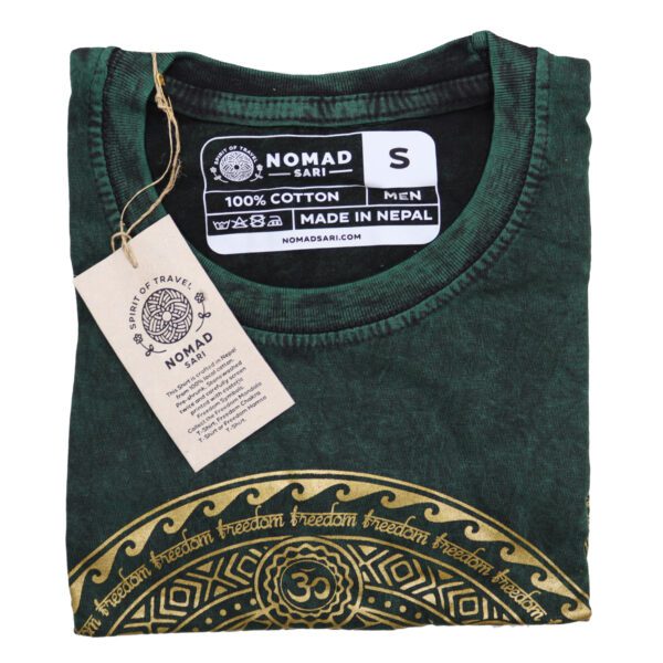 Koszulka Stone Washed S – Czakry – Zielona - obrazek 6