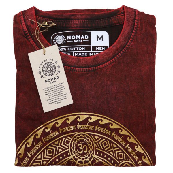 Koszulka Stone Washed M – Czakry – Bordowa - obrazek 4