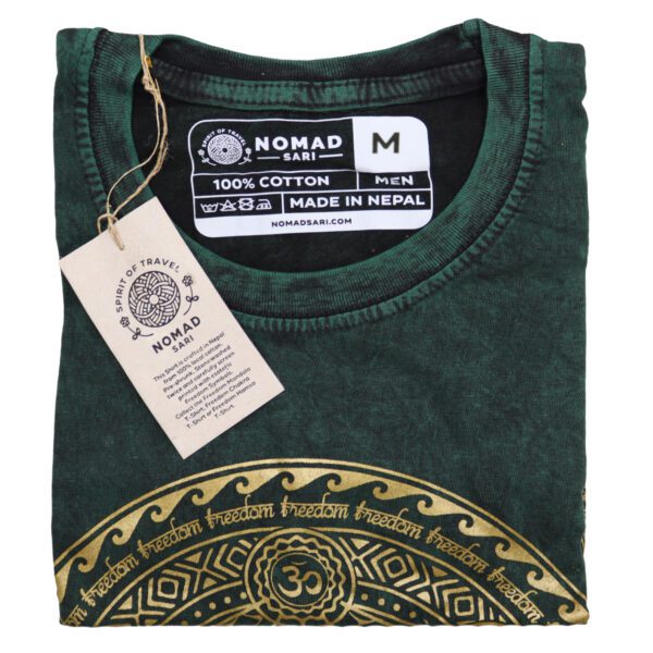 Koszulka Stone Washed M – Czakry – Zielona - obrazek 6