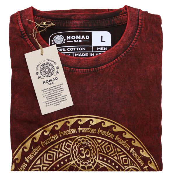 Koszulka Stone Washed L – Czakry – Bordowa - obrazek 4