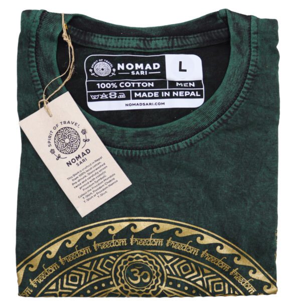 Koszulka Stone Washed L – Czakry – Zielona - obrazek 6