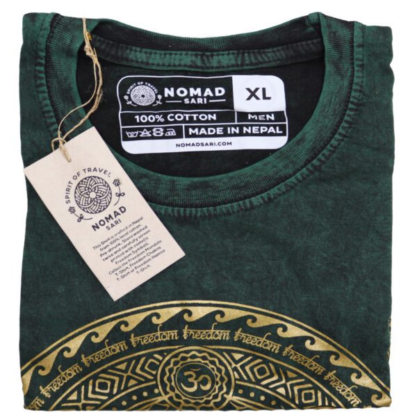Koszulka Stone Washed XL – Czakry – Zielona - obrazek 6