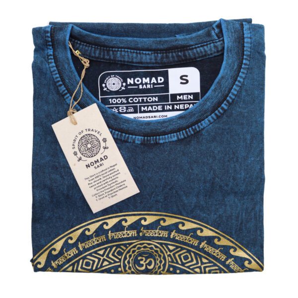 Koszulka Stone Washed S – Czakry – Niebieska - obrazek 3