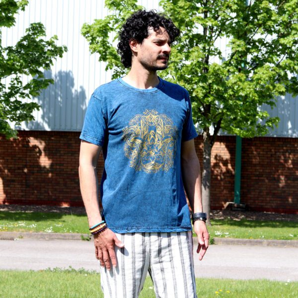 Koszulka Stone Washed M – Hamsa – Niebieska - obrazek 4