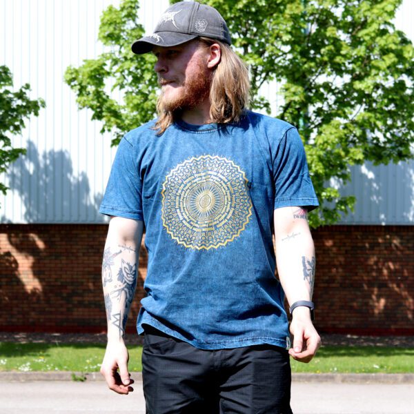Koszulka Stone Washed L – Mandala – Niebieska - obrazek 5
